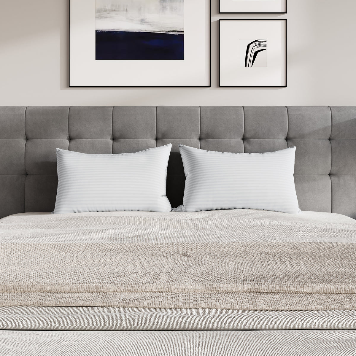 Everrest Plush Bed Pillows with Supportive Fill for Comfortable Sleep