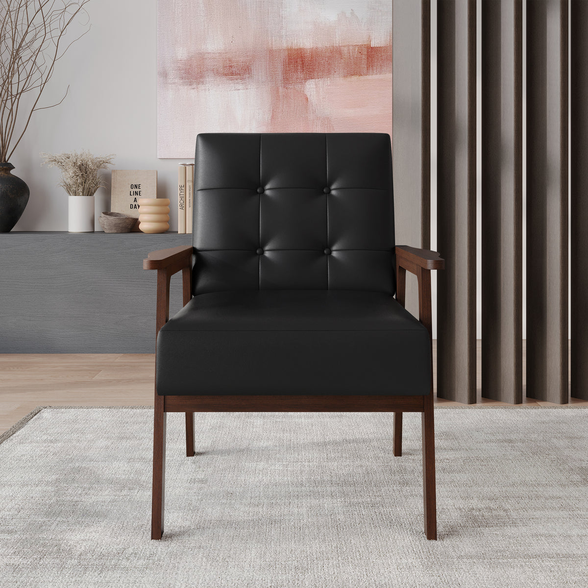 Briarwood Upholstered Accent Chair with Padded Seat and Wooden Frame