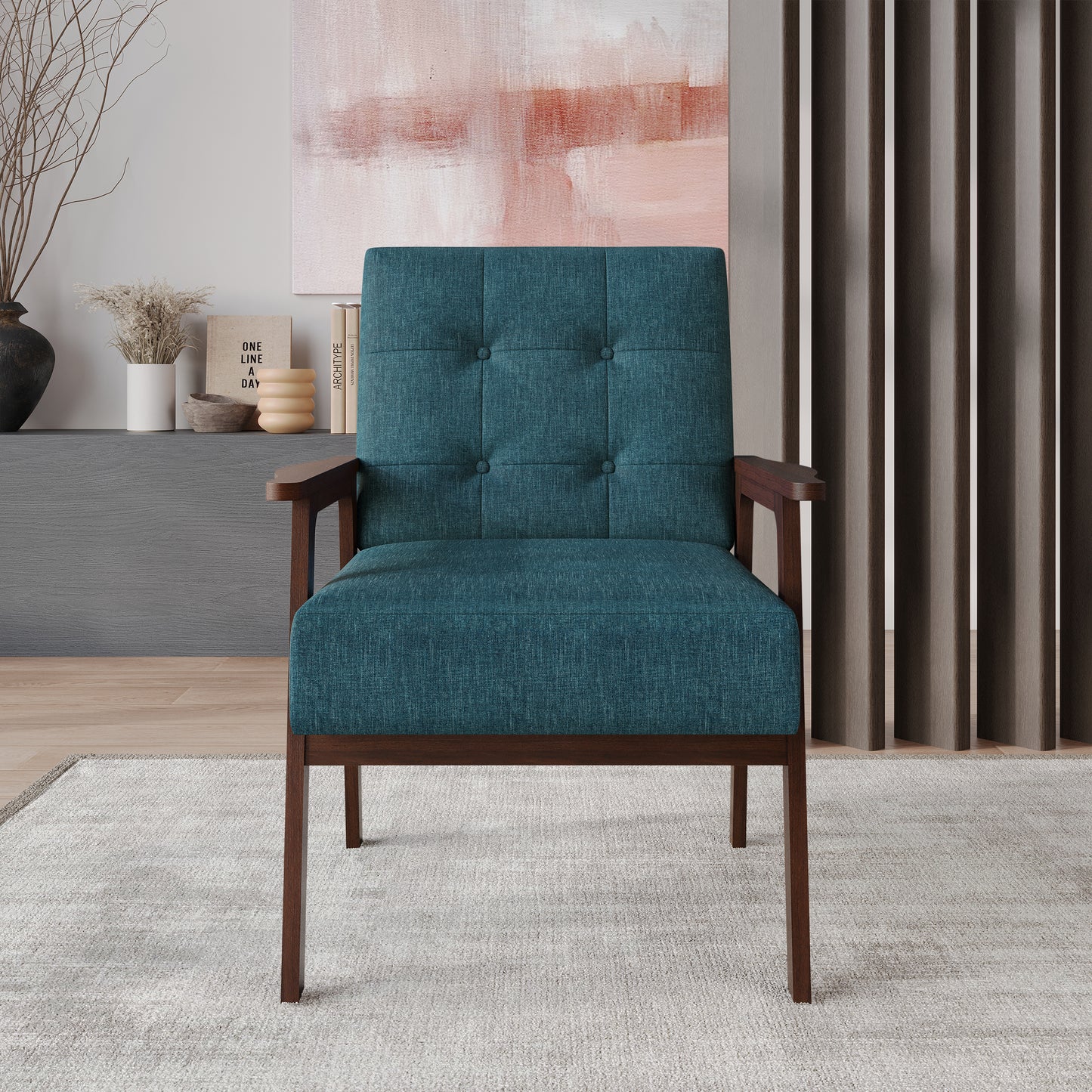 Briarwood Upholstered Accent Chair with Padded Seat and Wooden Frame