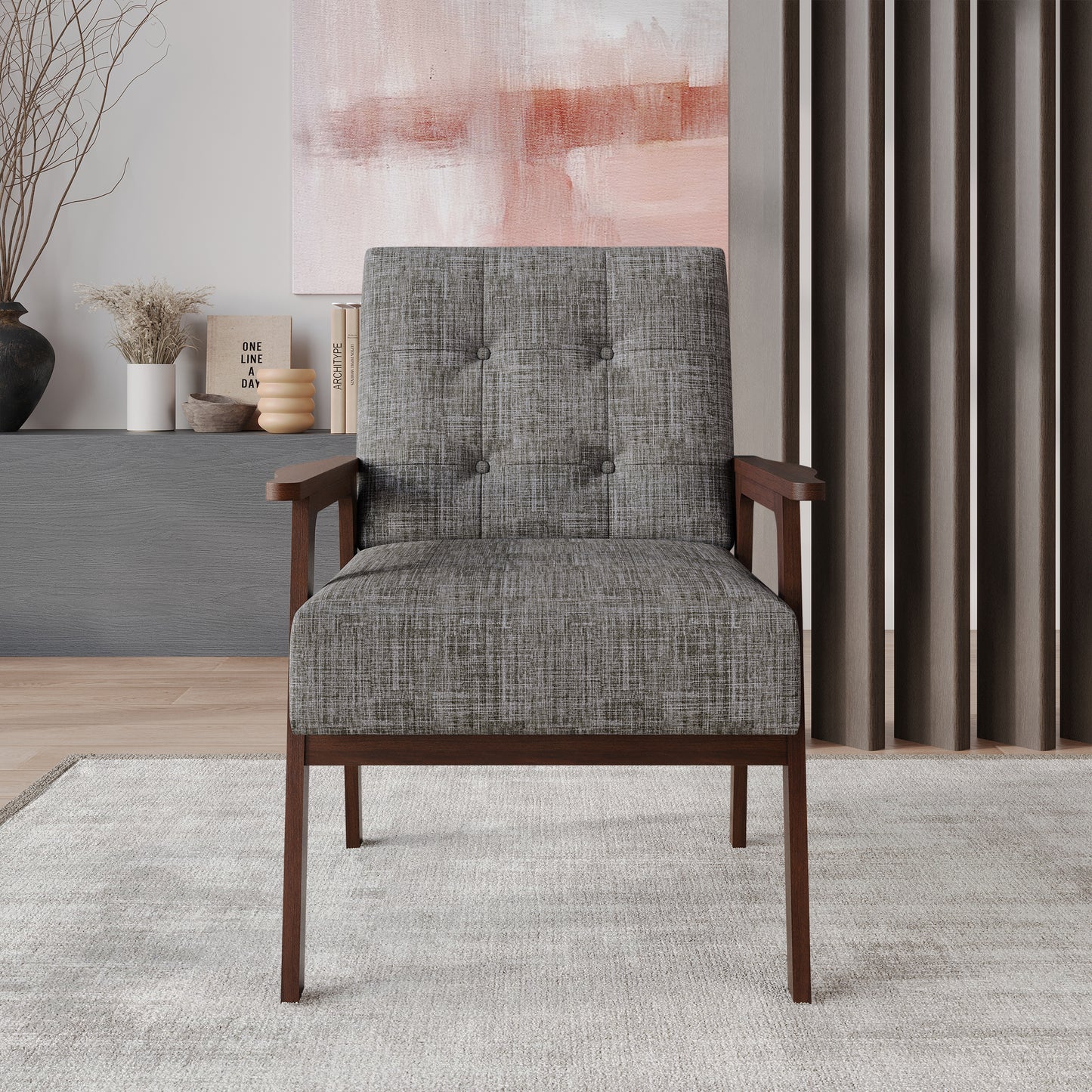 Briarwood Upholstered Accent Chair with Padded Seat and Wooden Frame