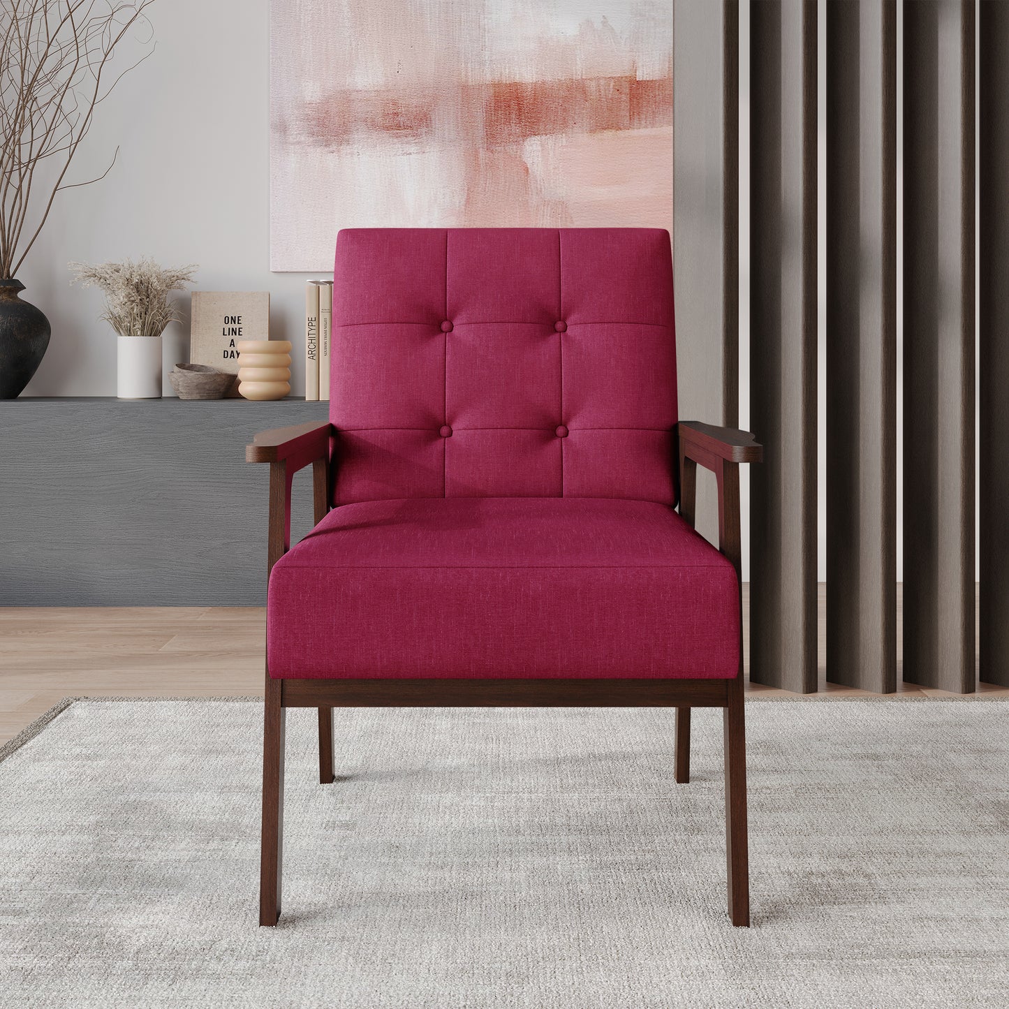 Briarwood Upholstered Accent Chair with Padded Seat and Wooden Frame