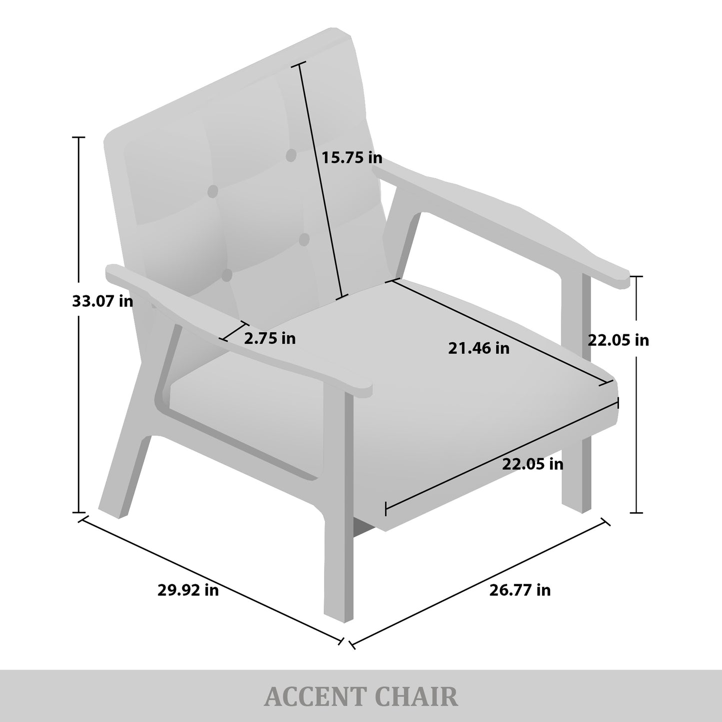 Briarwood Upholstered Accent Chair with Padded Seat and Wooden Frame