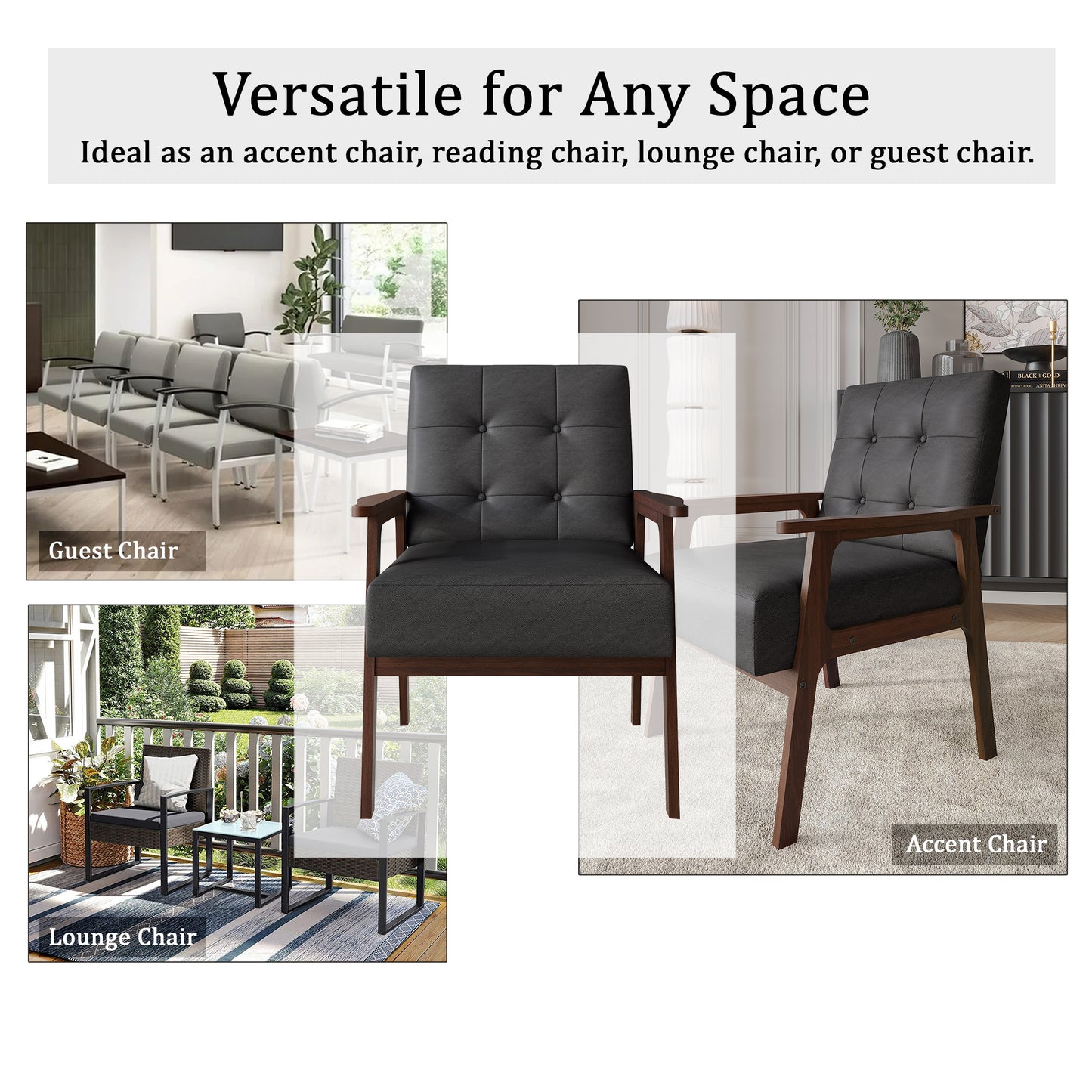 Briarwood Upholstered Accent Chair with Padded Seat and Wooden Frame