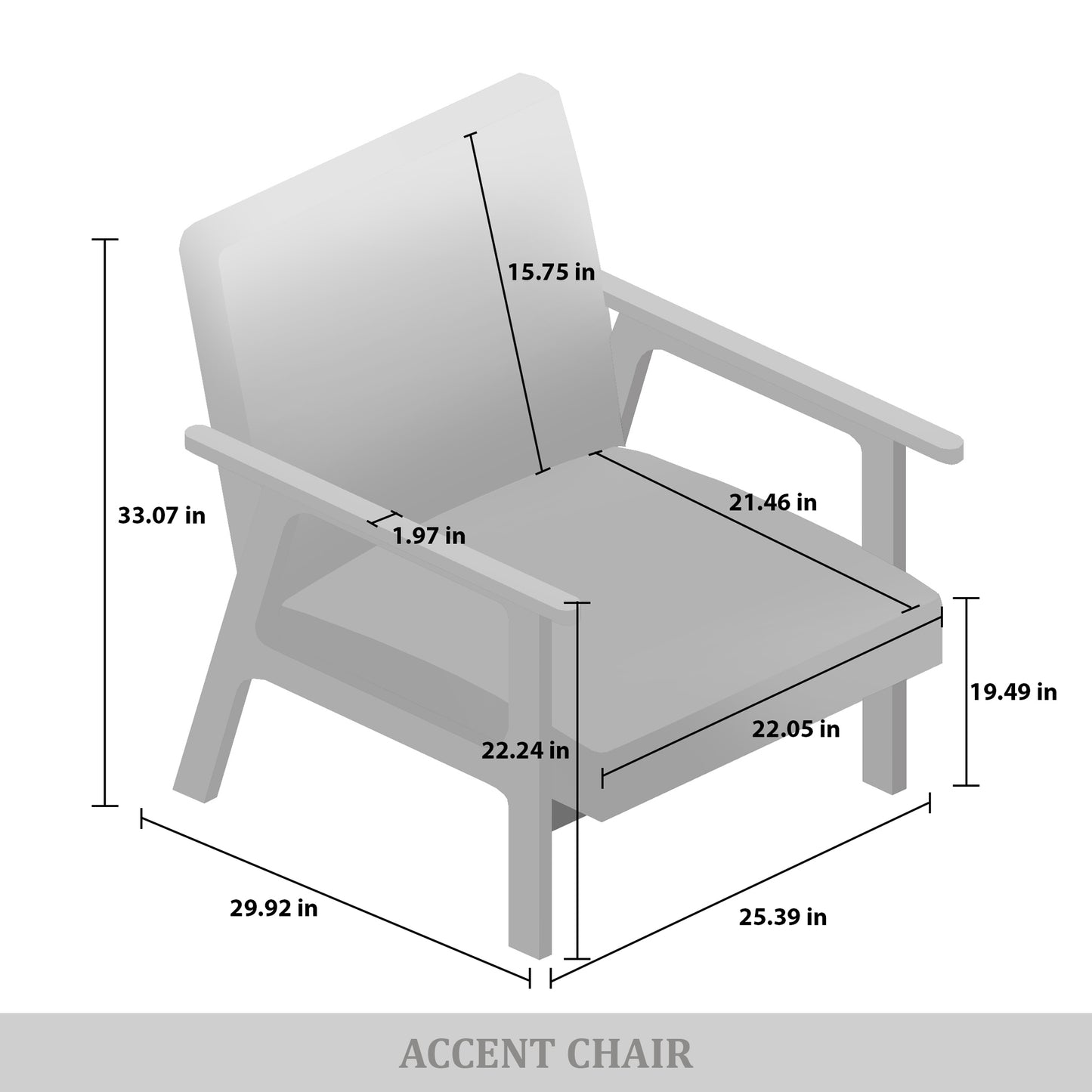 Westmont Upholstered Accent Chair with Padded Back and Wooden Frame