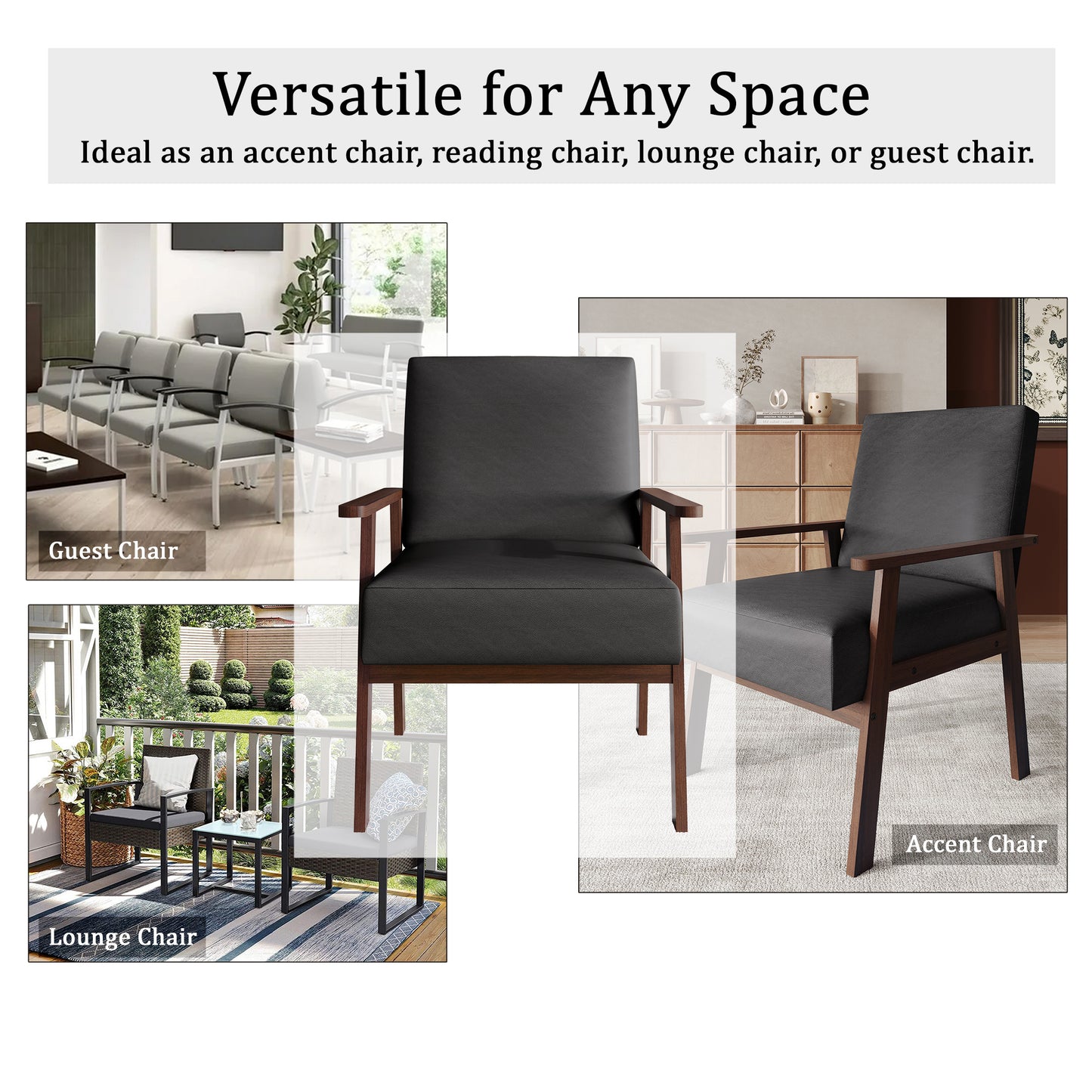Westmont Upholstered Accent Chair with Padded Back and Wooden Frame