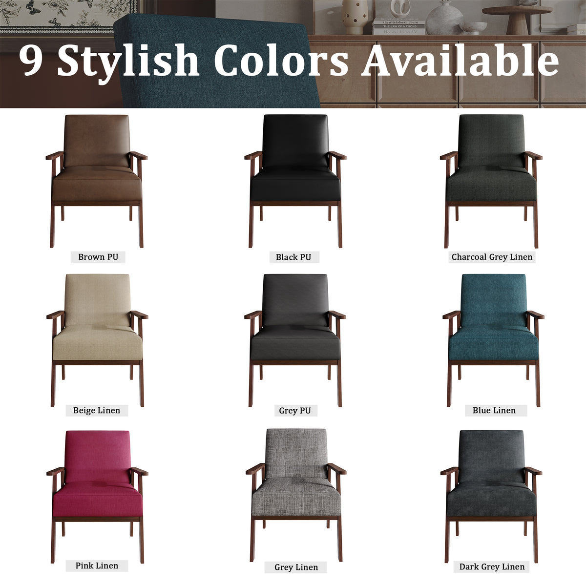 Westmont Upholstered Accent Chair with Padded Back and Wooden Frame