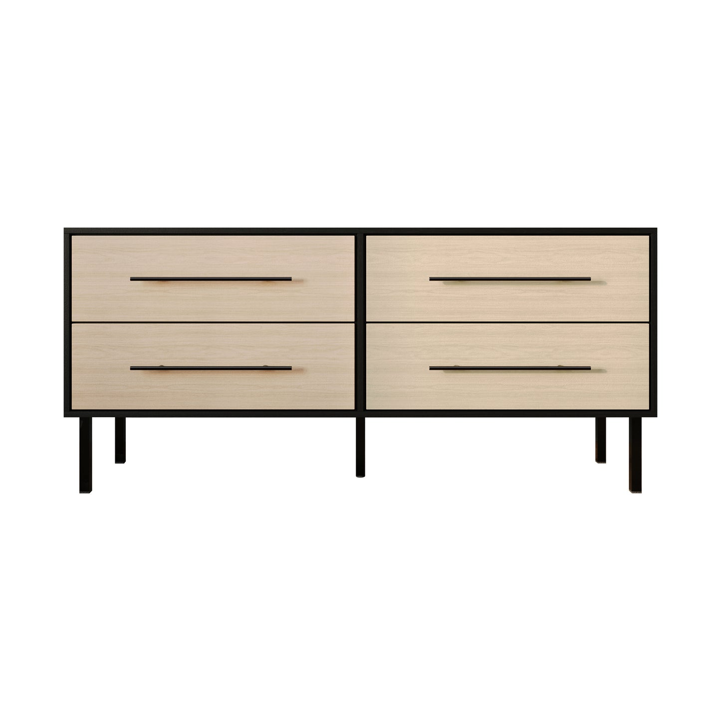 Keven 4-Drawers Wooden Dresser
