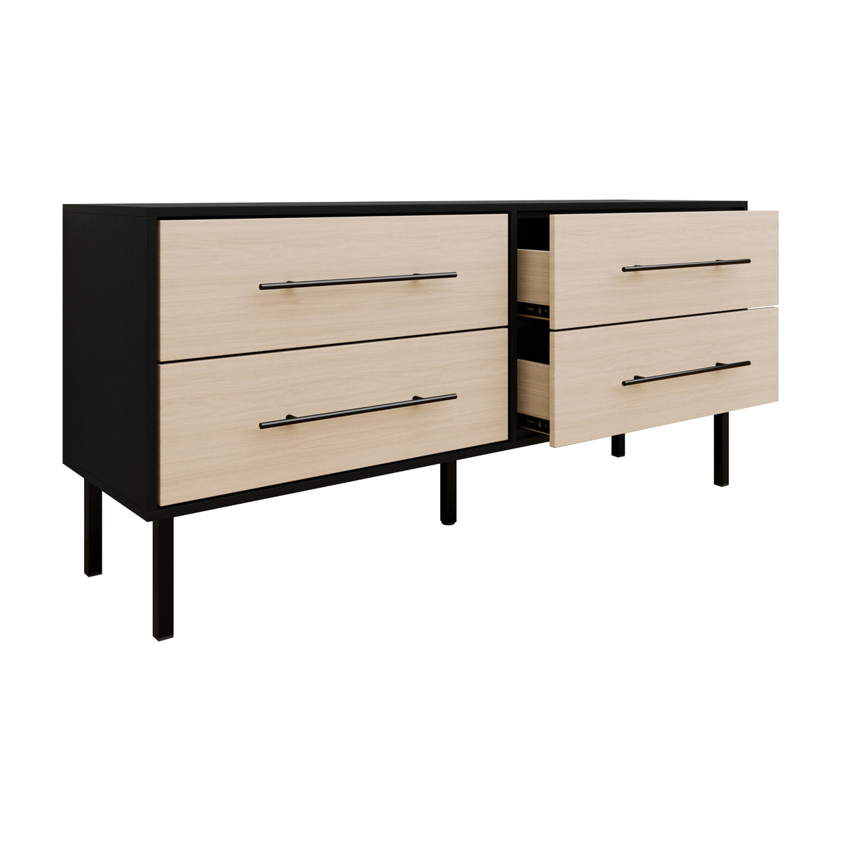 Keven 4-Drawers Wooden Dresser