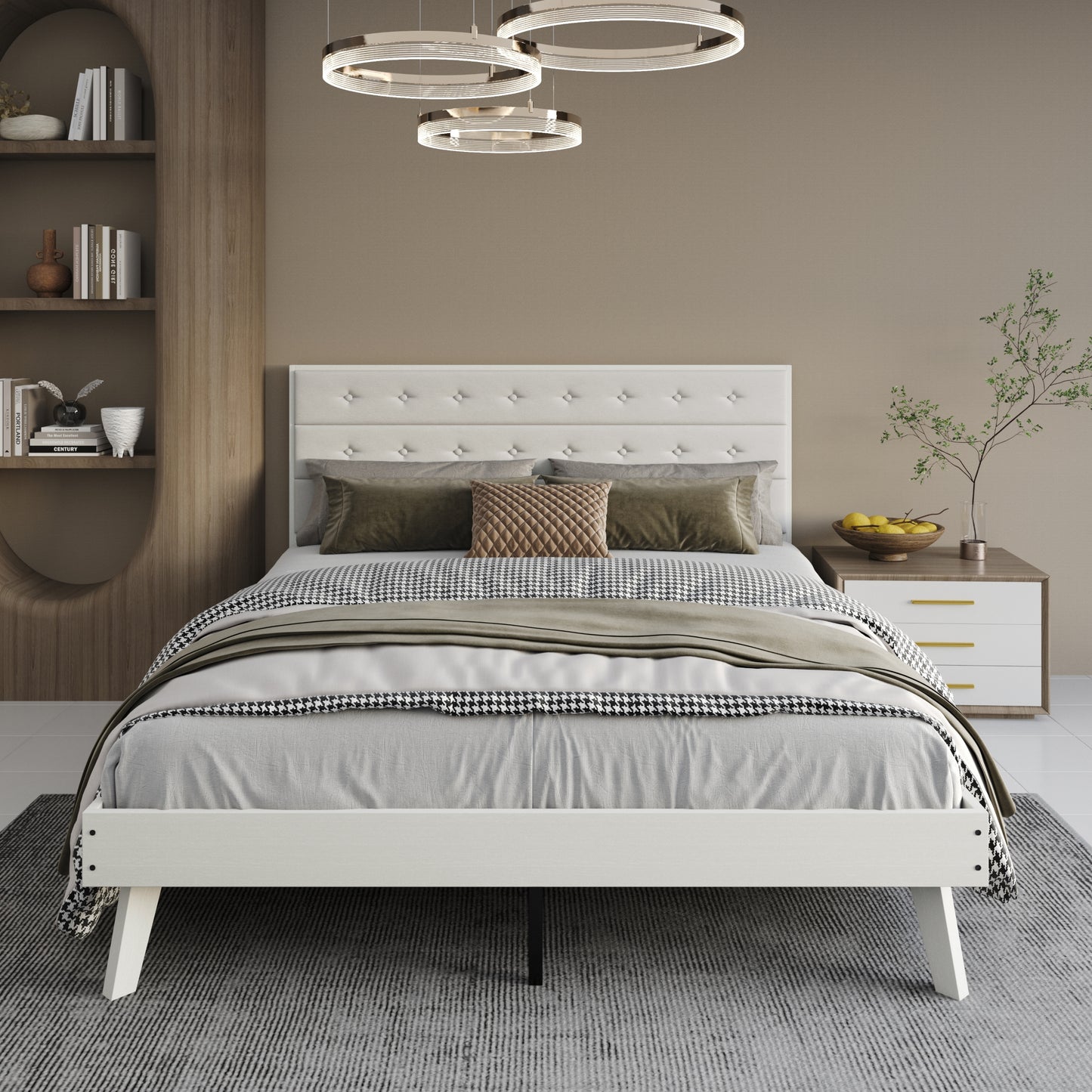 Tashanique Mid-Century Wooden Platform Bed