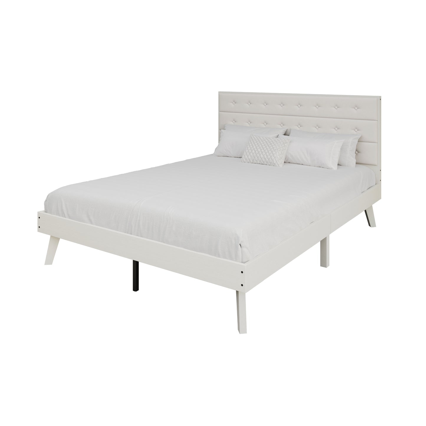 Tashanique Mid-Century Wooden Platform Bed