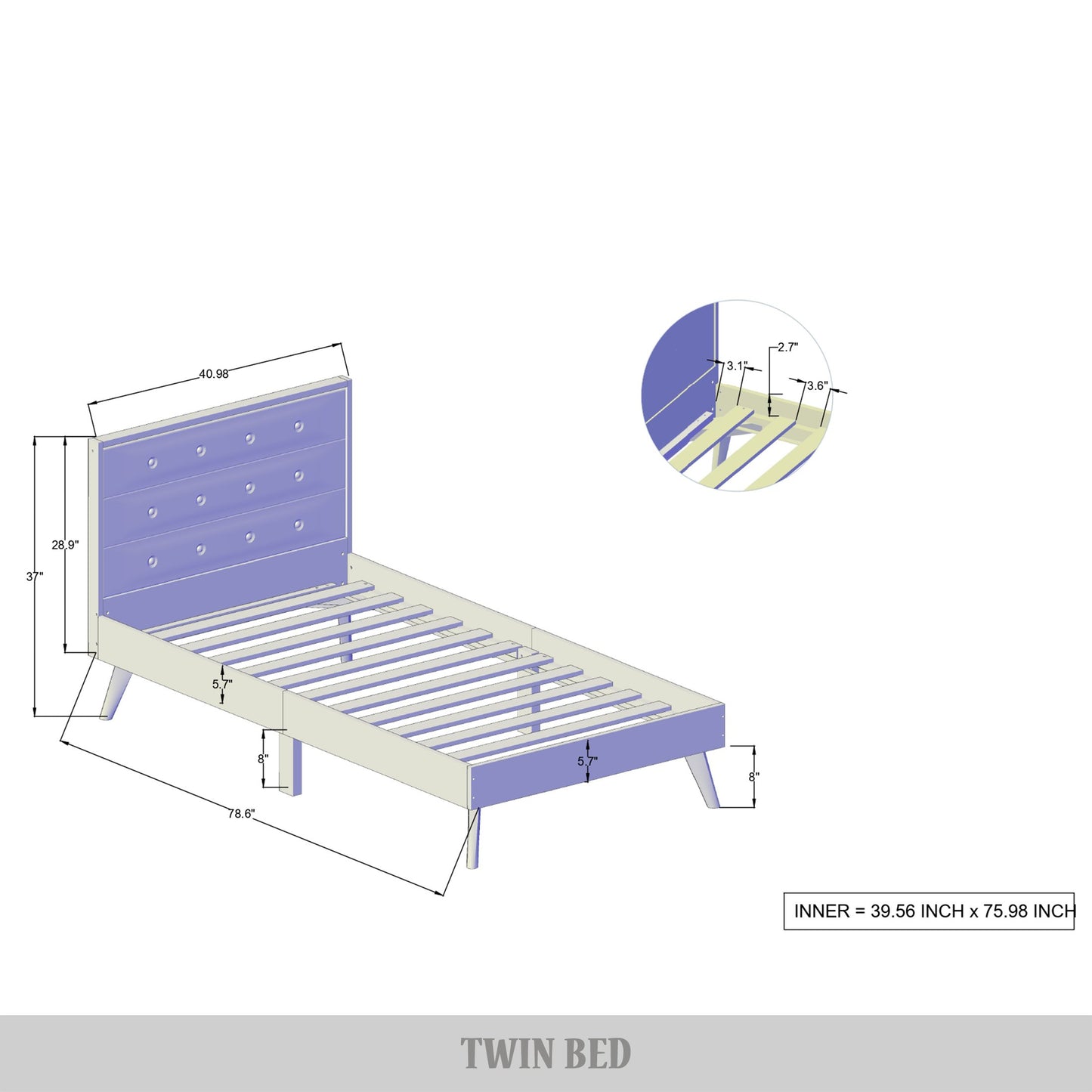 Tashanique Mid-Century Wooden Platform Bed