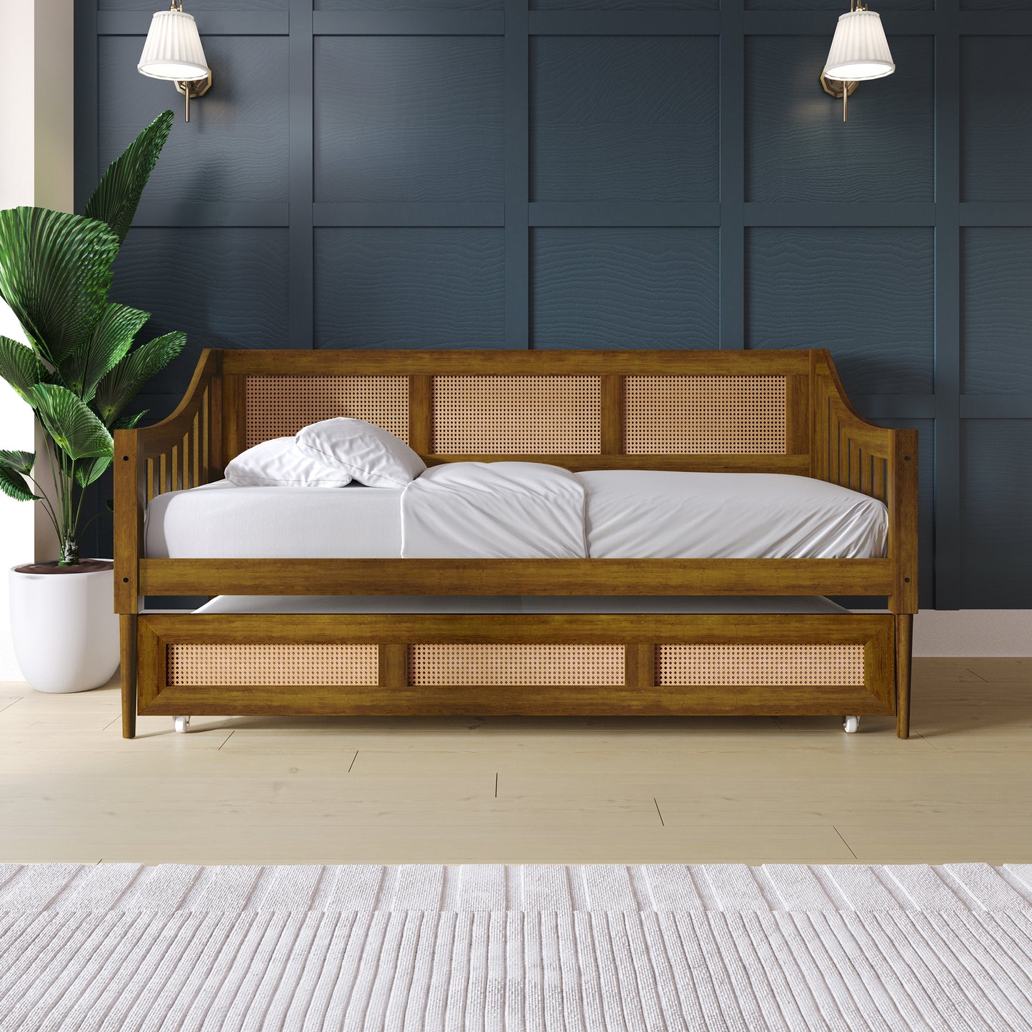 Braxson Modern Twin Daybed with Trundle
