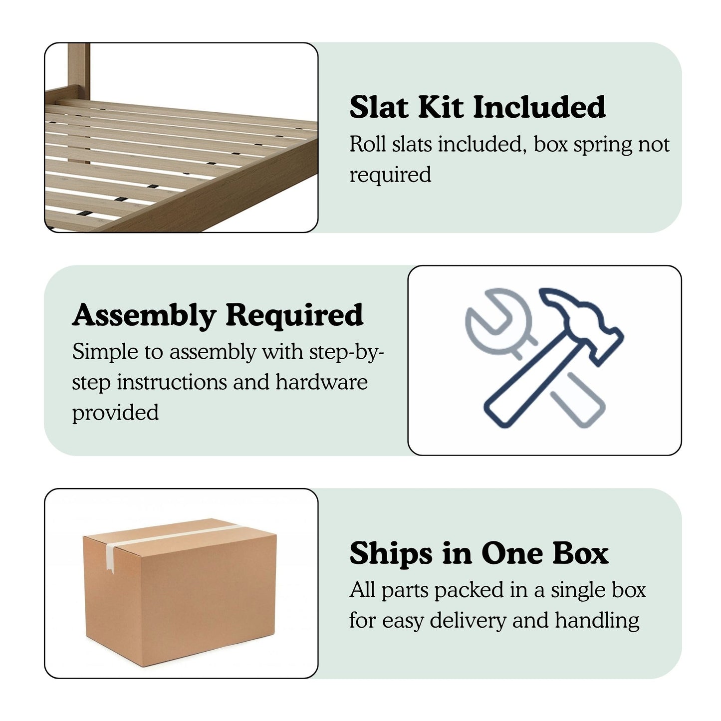 Wooden Platform Bed Frame with Chalkboard Footboard