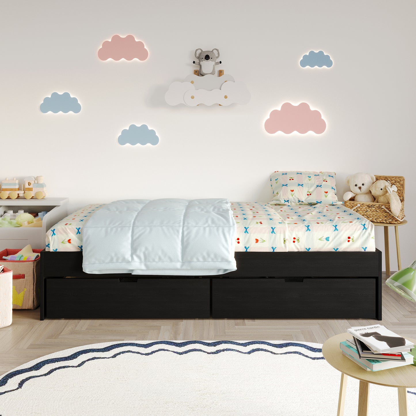 Wooden Mates Bed with Storage Drawers