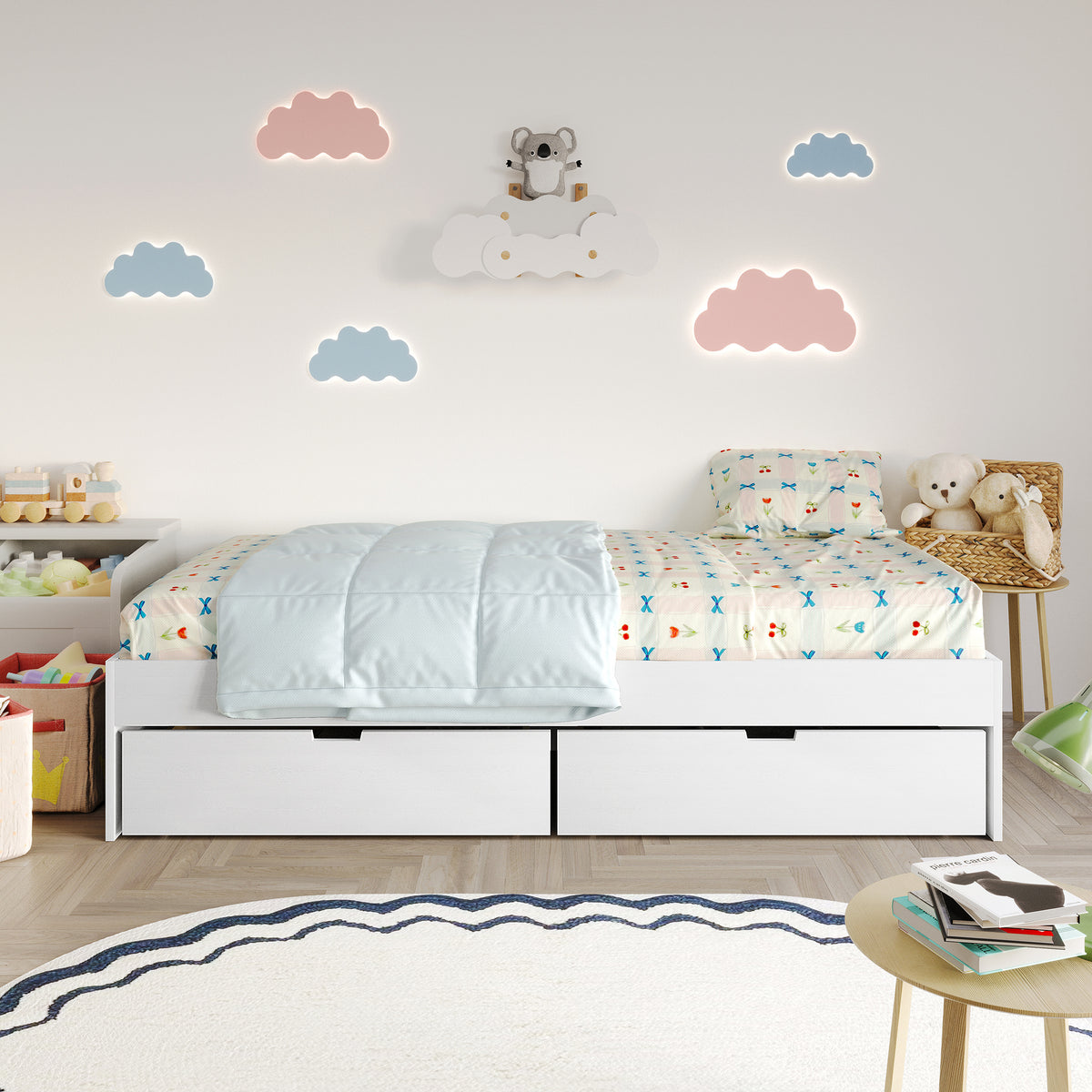 Wooden Mates Bed with Storage Drawers