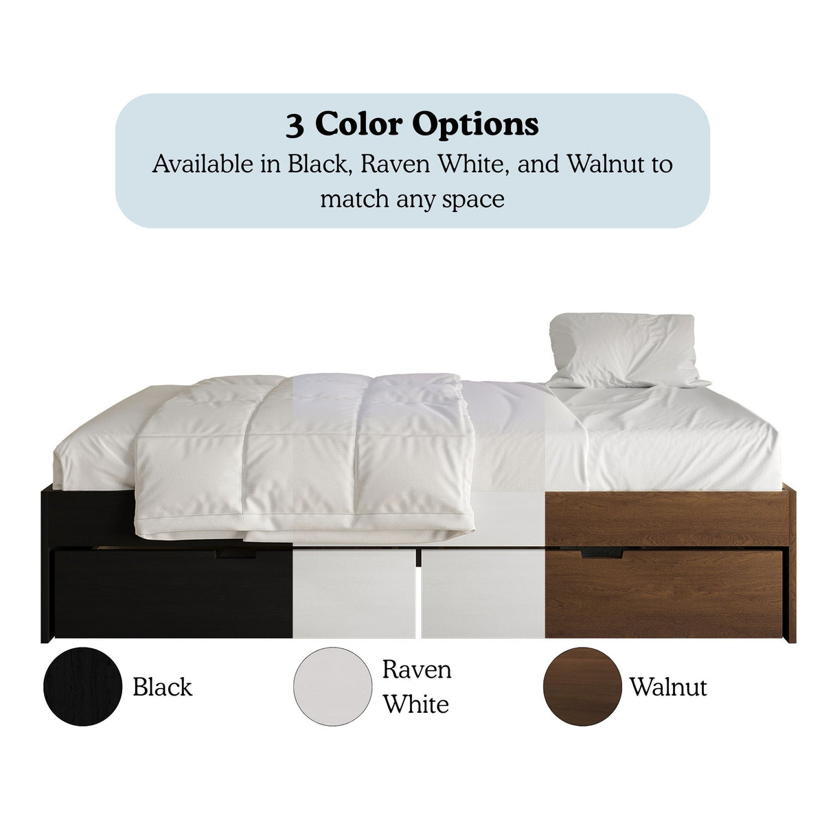 Wooden Mates Bed with Storage Drawers