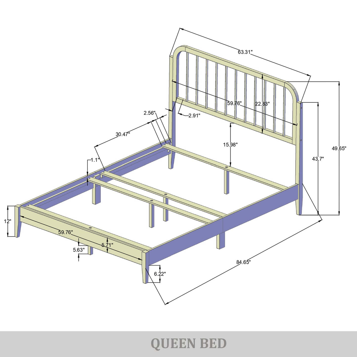 Willow Wood Panel Bed