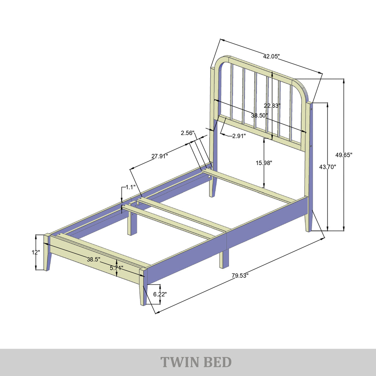 Willow Wood Panel Bed