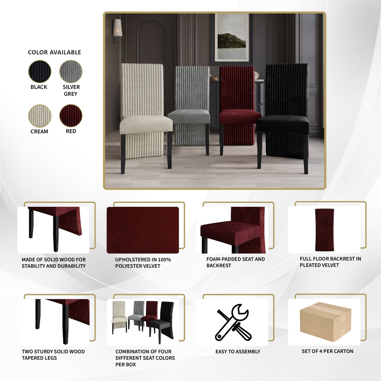 Mateo Mid-Century Modern Elegance 5-Piece Dining Set