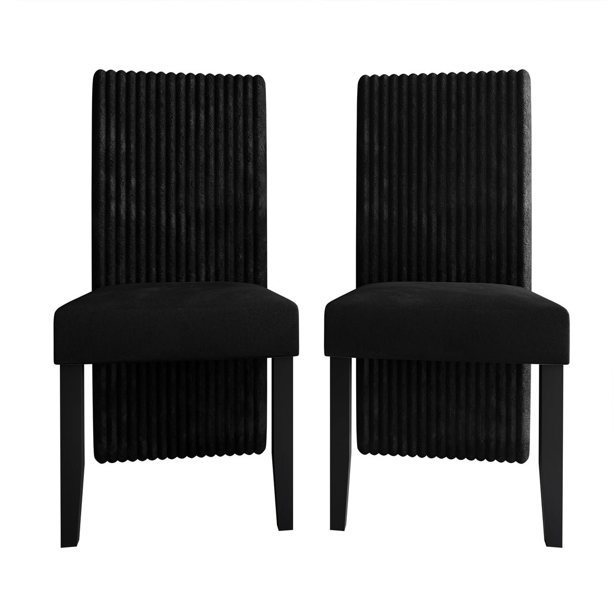 Luxe Corduroy Minimalist 2 Piece Dining Chair