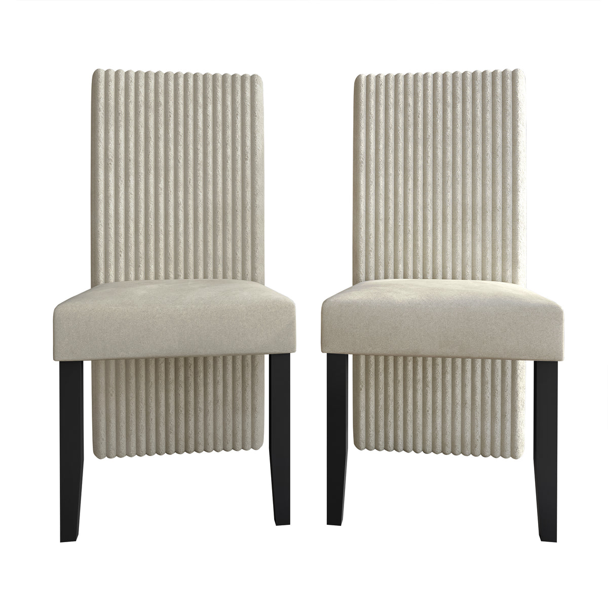 Luxe Corduroy Minimalist 2 Piece Dining Chair