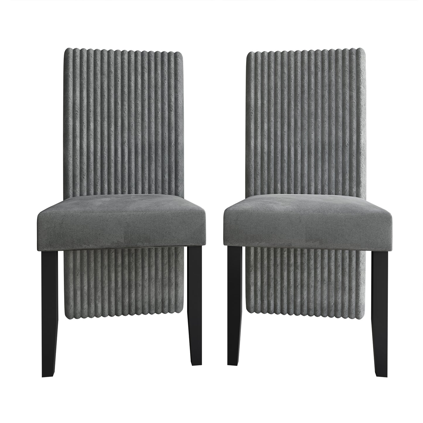 Luxe Corduroy Minimalist 2 Piece Dining Chair