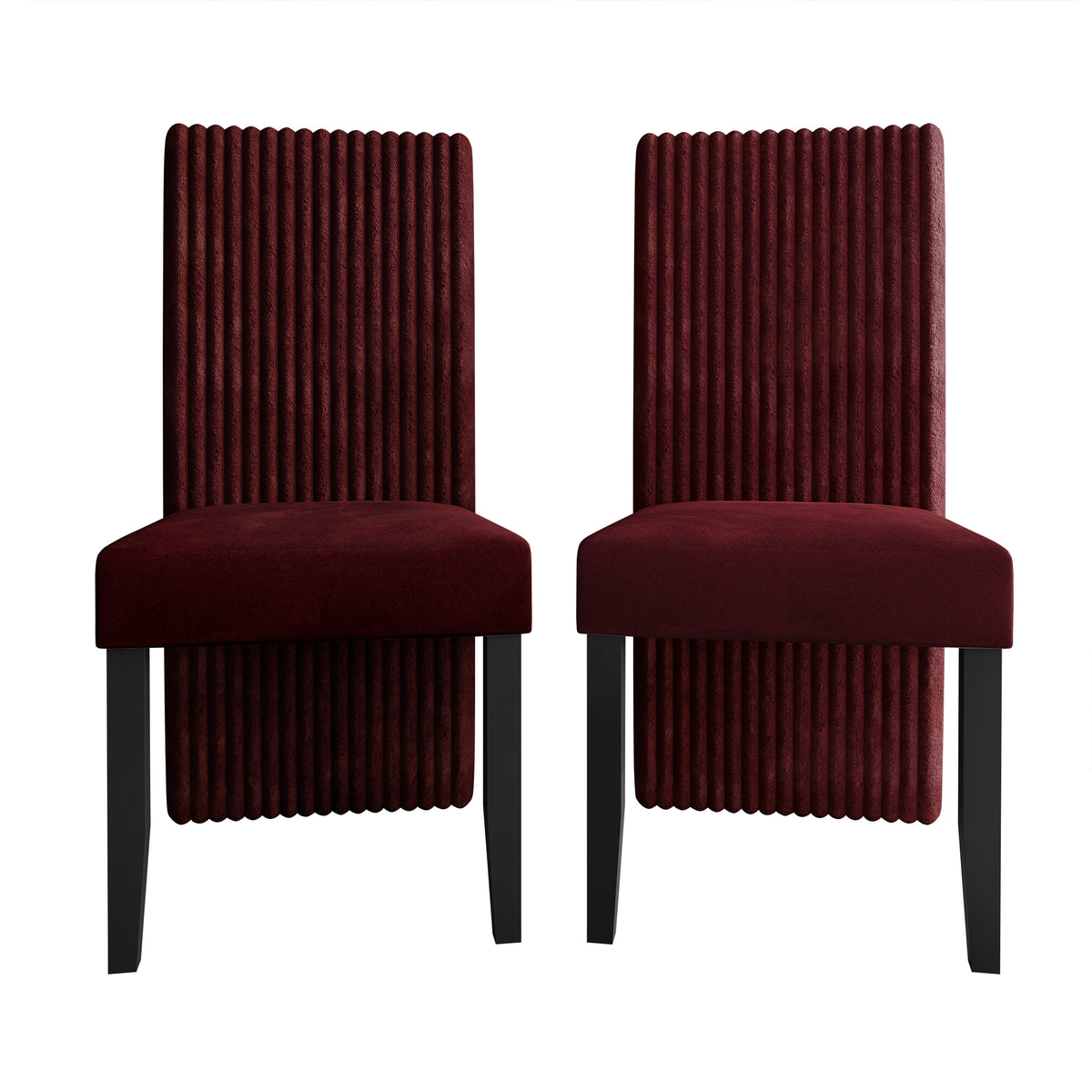 Luxe Corduroy Minimalist 2 Piece Dining Chair