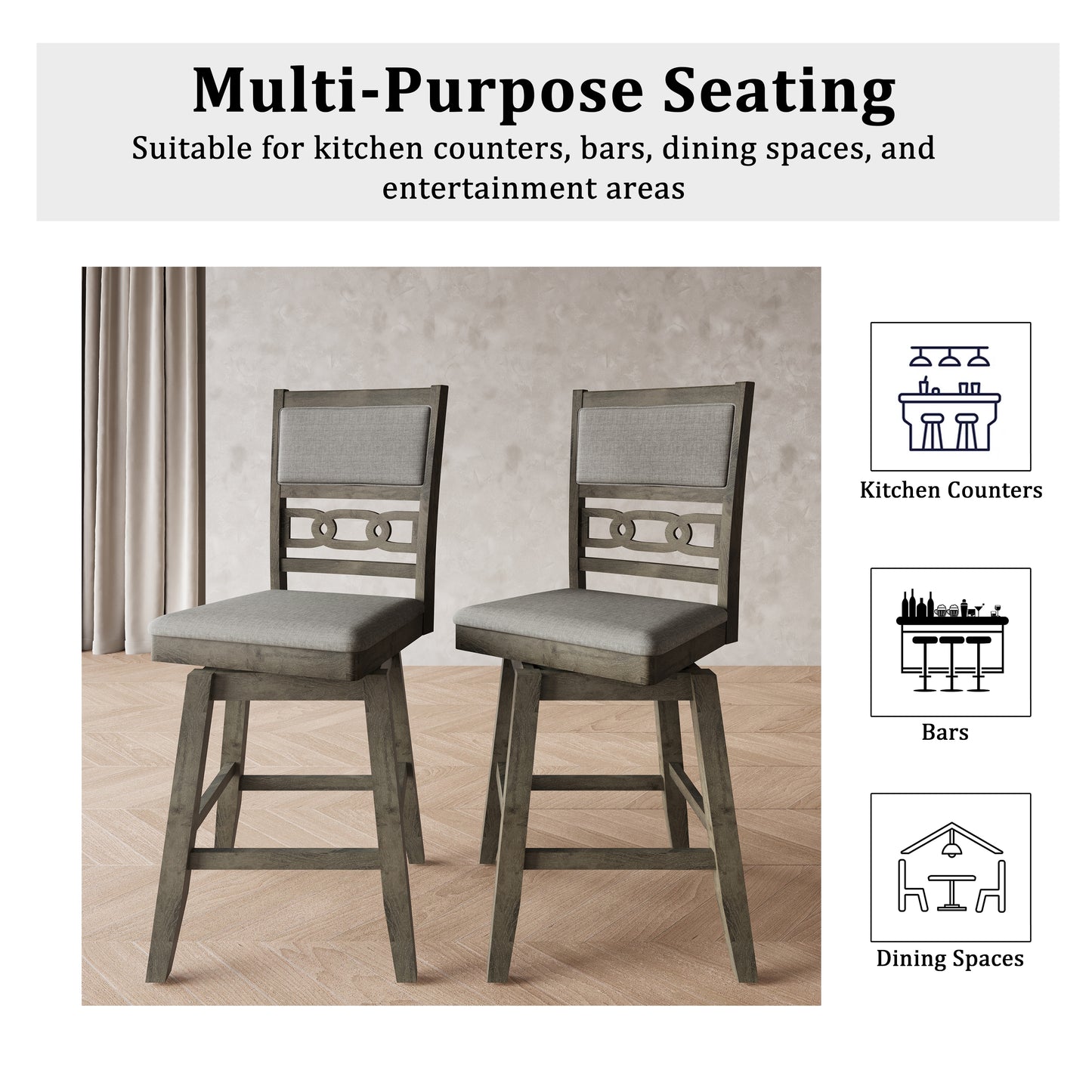 Harper Swivel Counter Stool Set (Set of 2)
