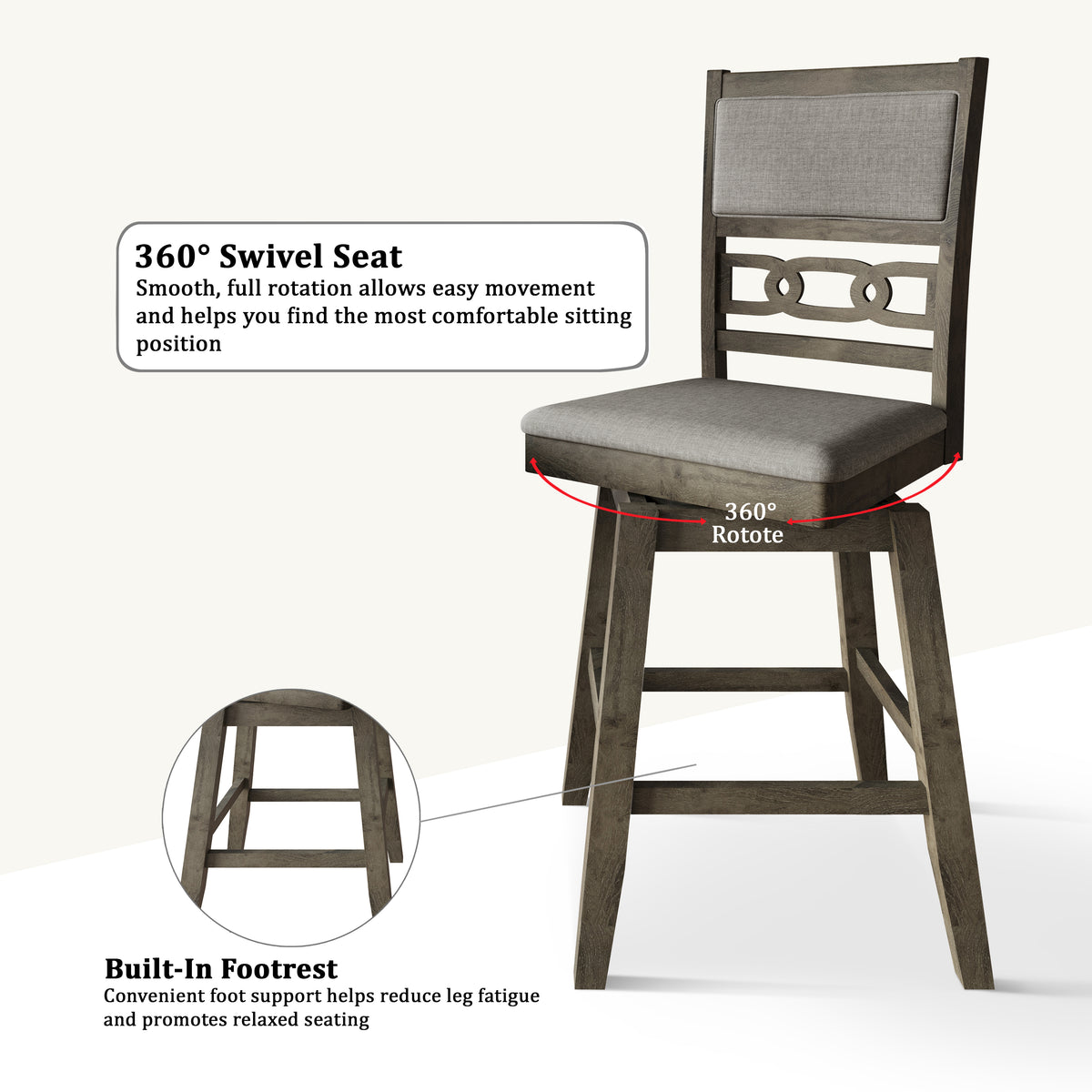 Harper Swivel Counter Stool Set (Set of 2)