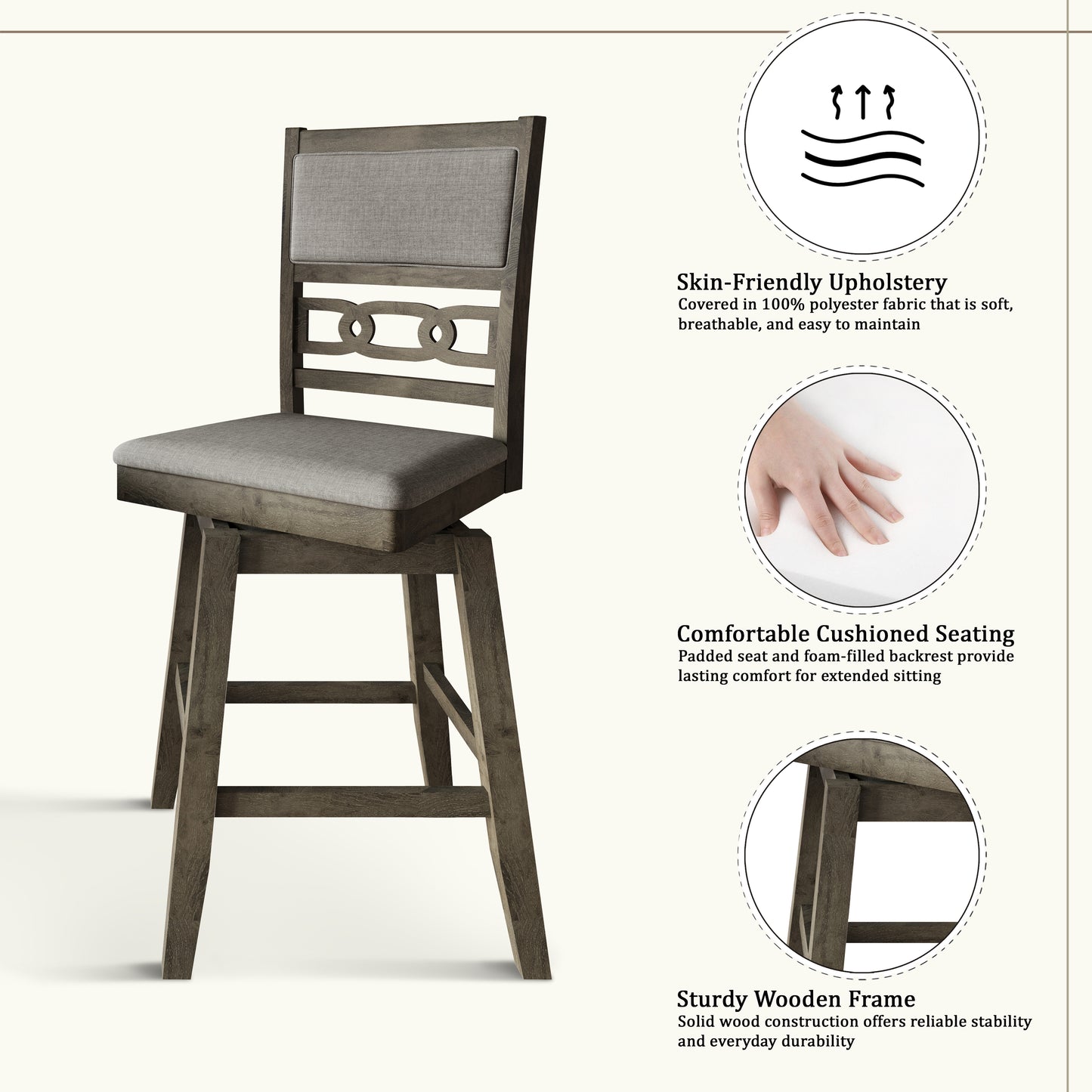 Harper Swivel Counter Stool Set (Set of 2)