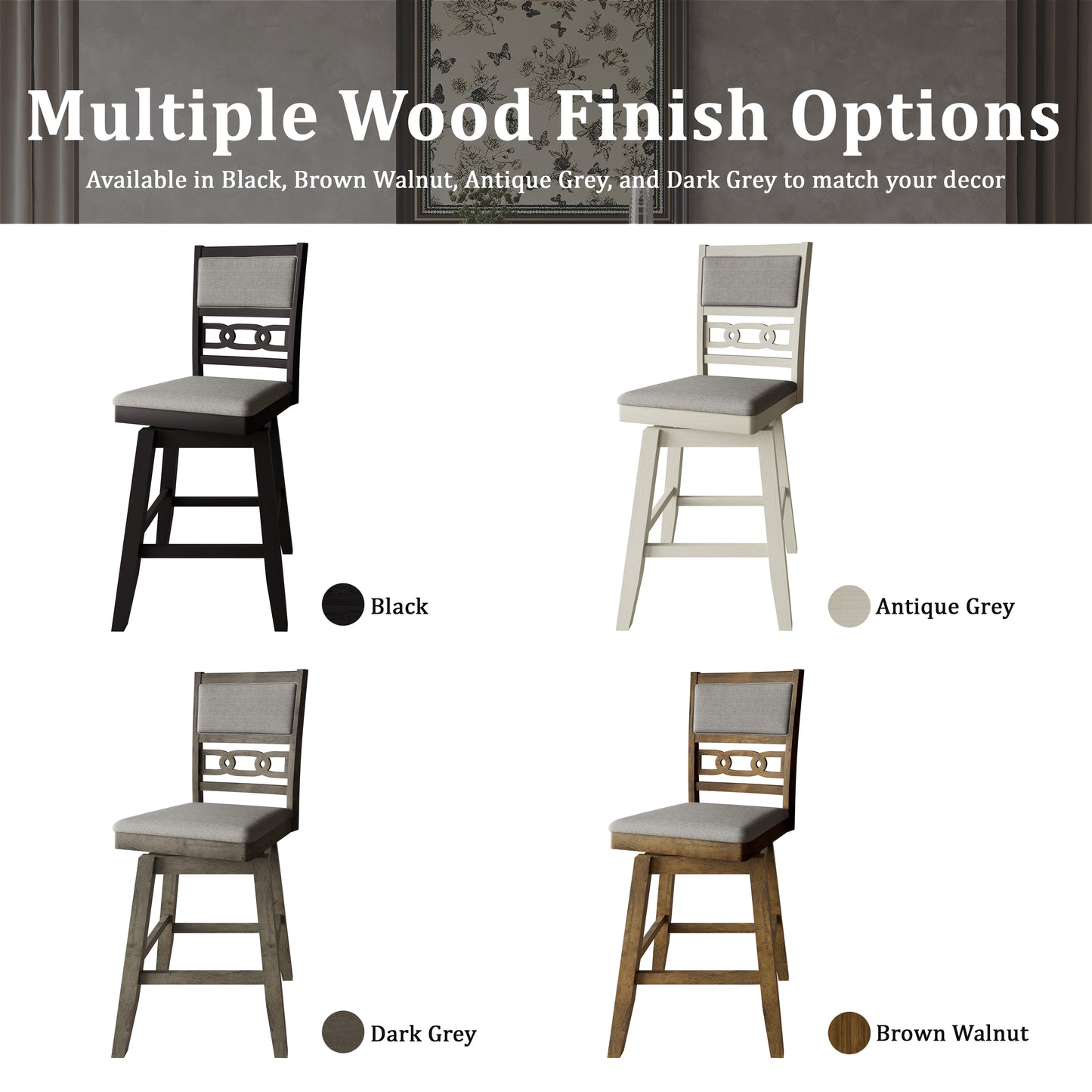 Harper Swivel Counter Stool Set (Set of 2)