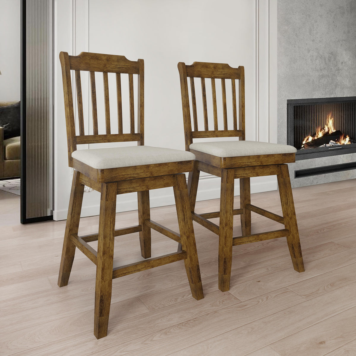 Bennett Swivel Counter Stool Set (Set of 2)
