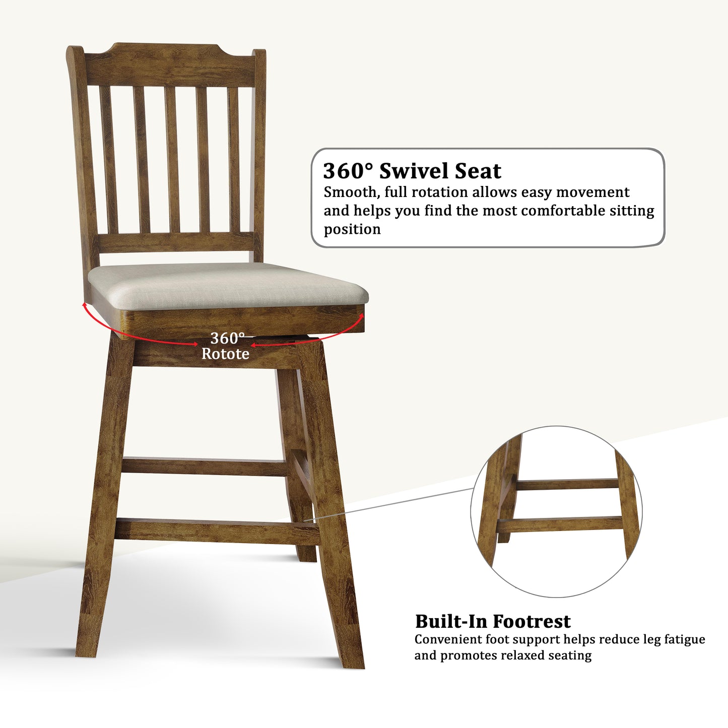Bennett Swivel Counter Stool Set (Set of 2)
