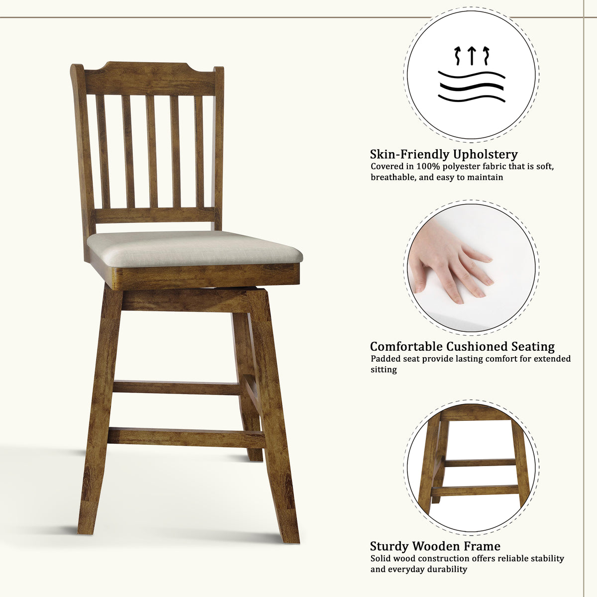 Bennett Swivel Counter Stool Set (Set of 2)