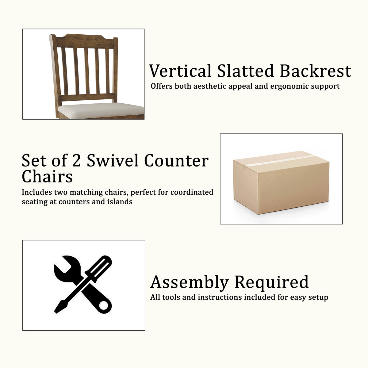 Bennett Swivel Counter Stool Set (Set of 2)