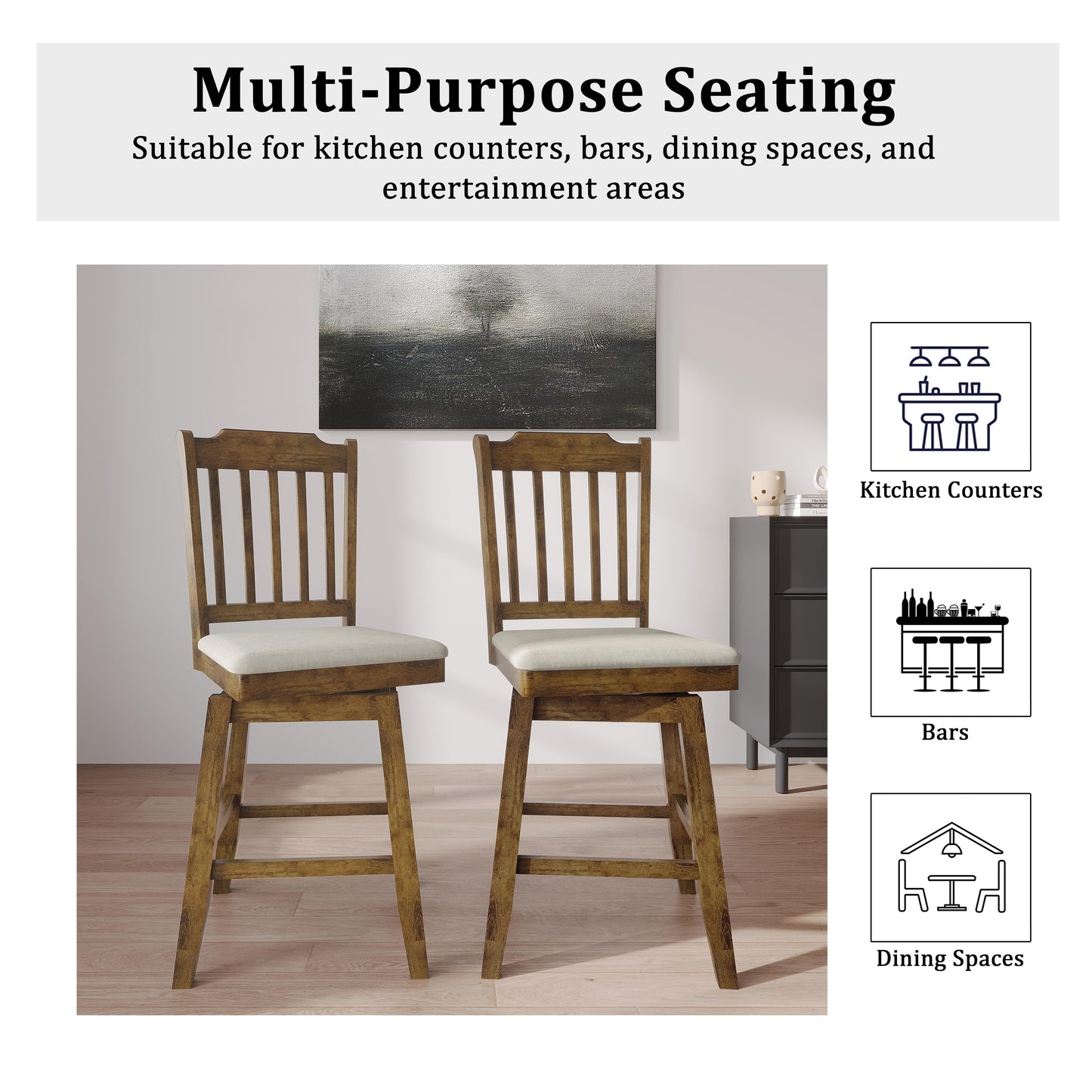 Bennett Swivel Counter Stool Set (Set of 2)