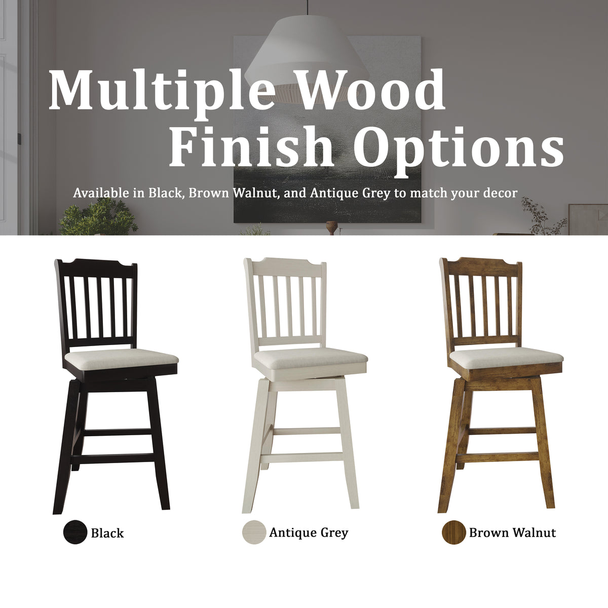 Bennett Swivel Counter Stool Set (Set of 2)