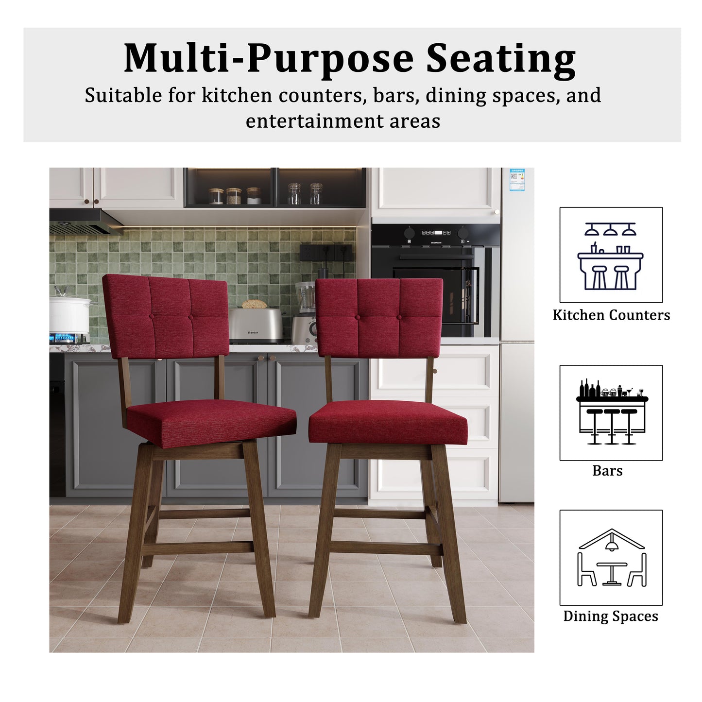 Madison Parsons Counter Chair Set (Set of 2)