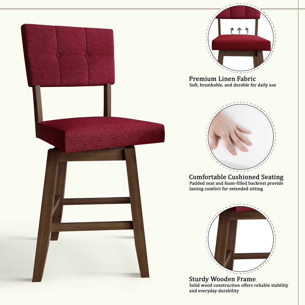 Madison Parsons Counter Chair Set (Set of 2)