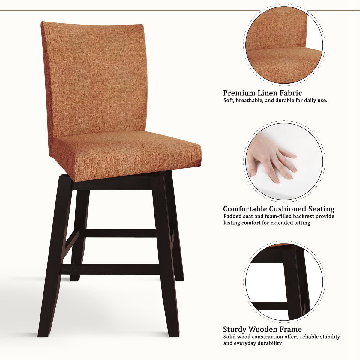 Brielle Linen Dining Chairs Set of 2