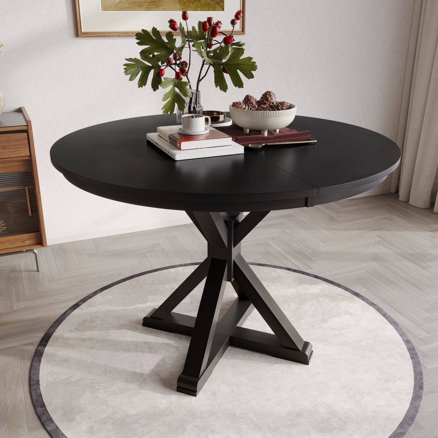 Aurex Collection Round Trestle Dining Table