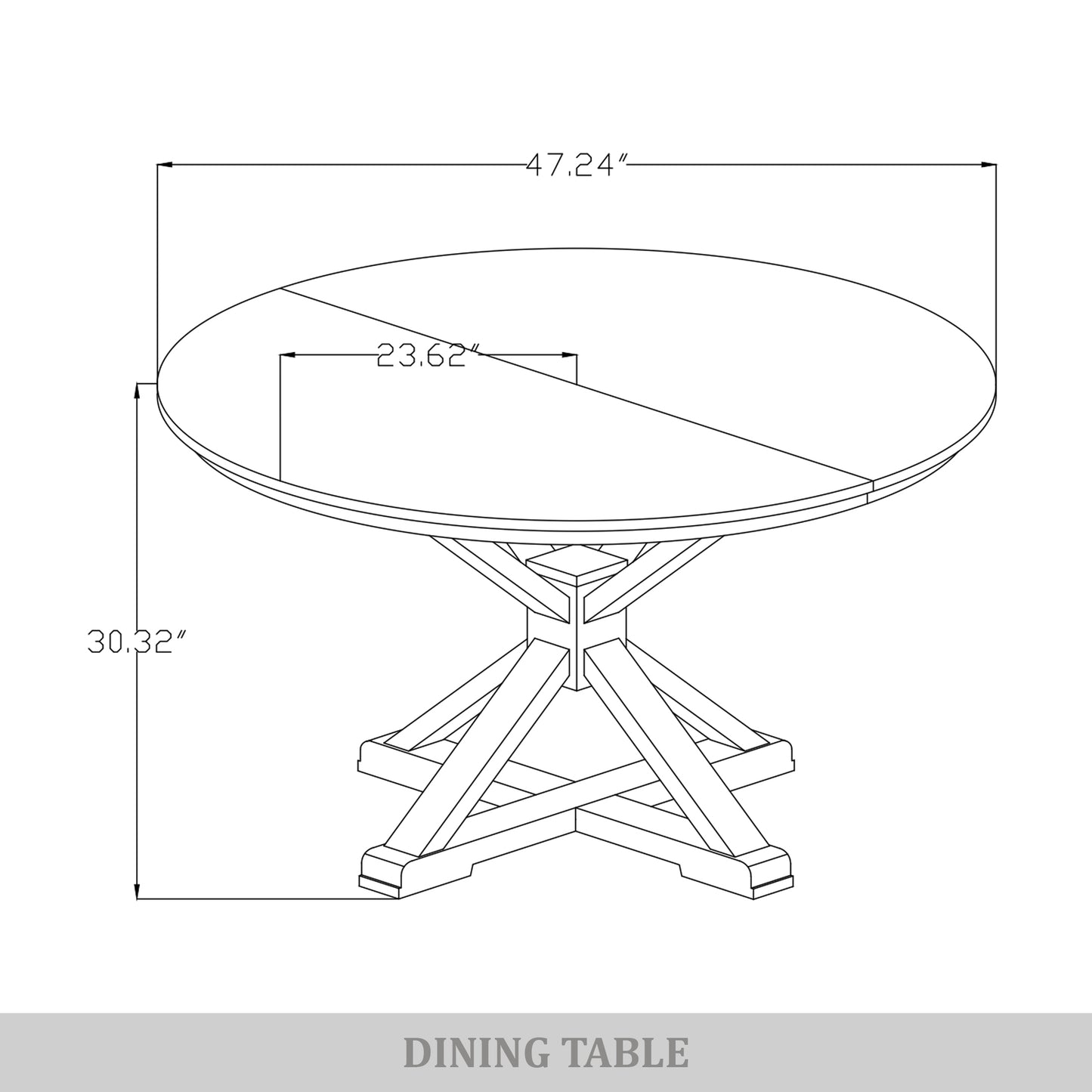 Aurex Collection Round Trestle Dining Table