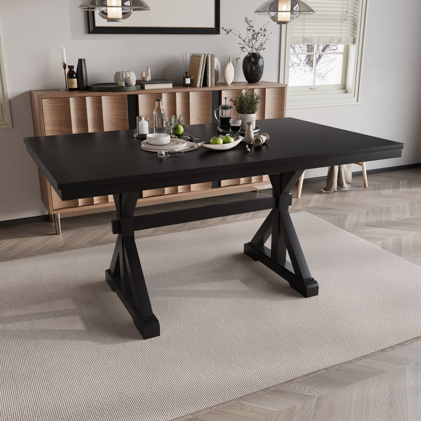 Haven Industrial X-Base Dining Table