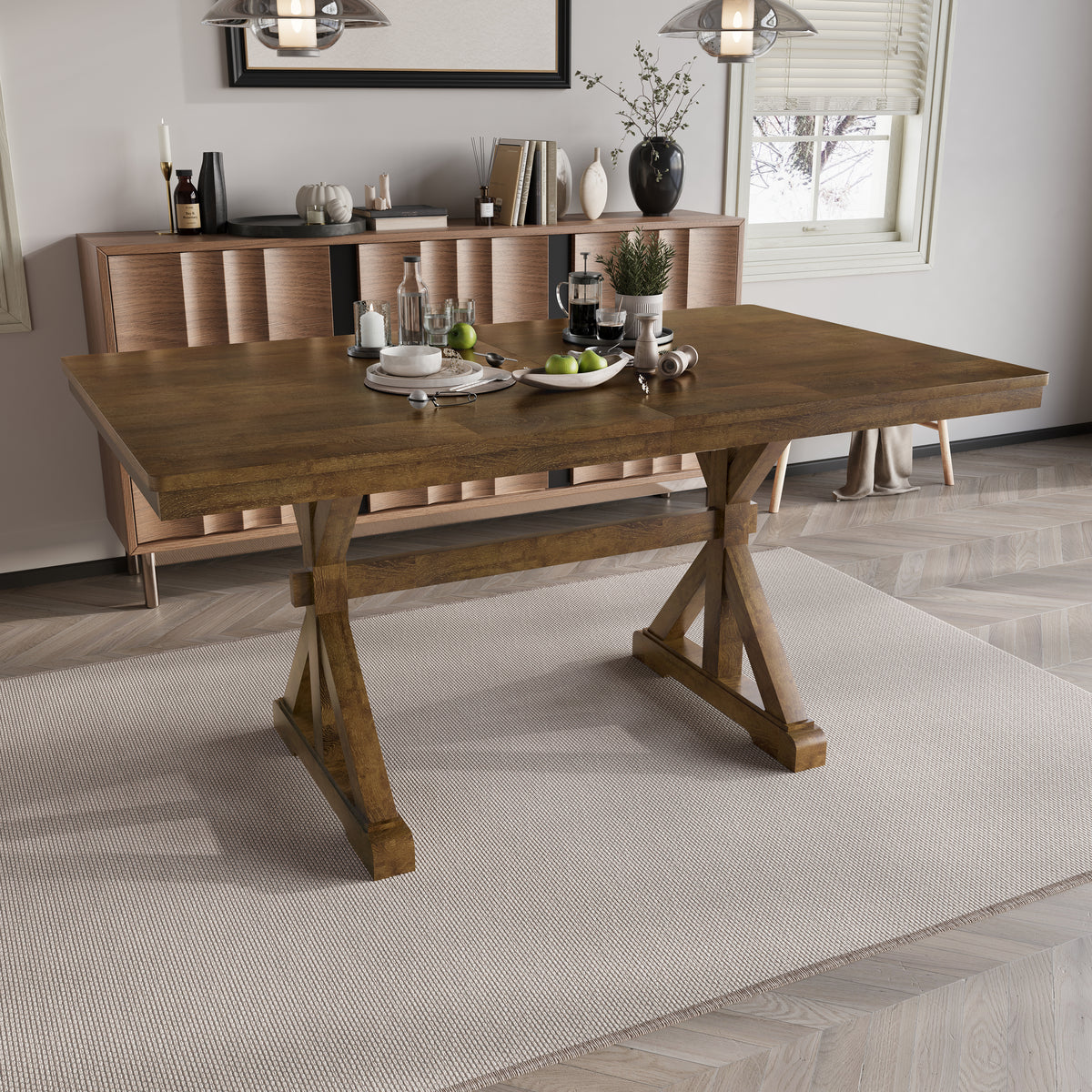 Haven Industrial X-Base Dining Table