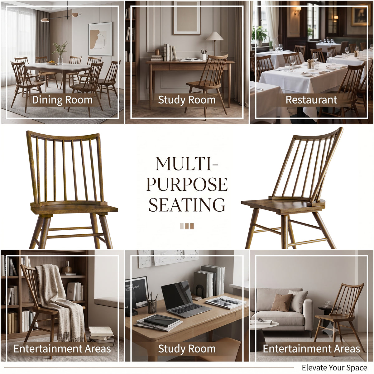 Arden Spindle Back Dining Chairs – Set of 2