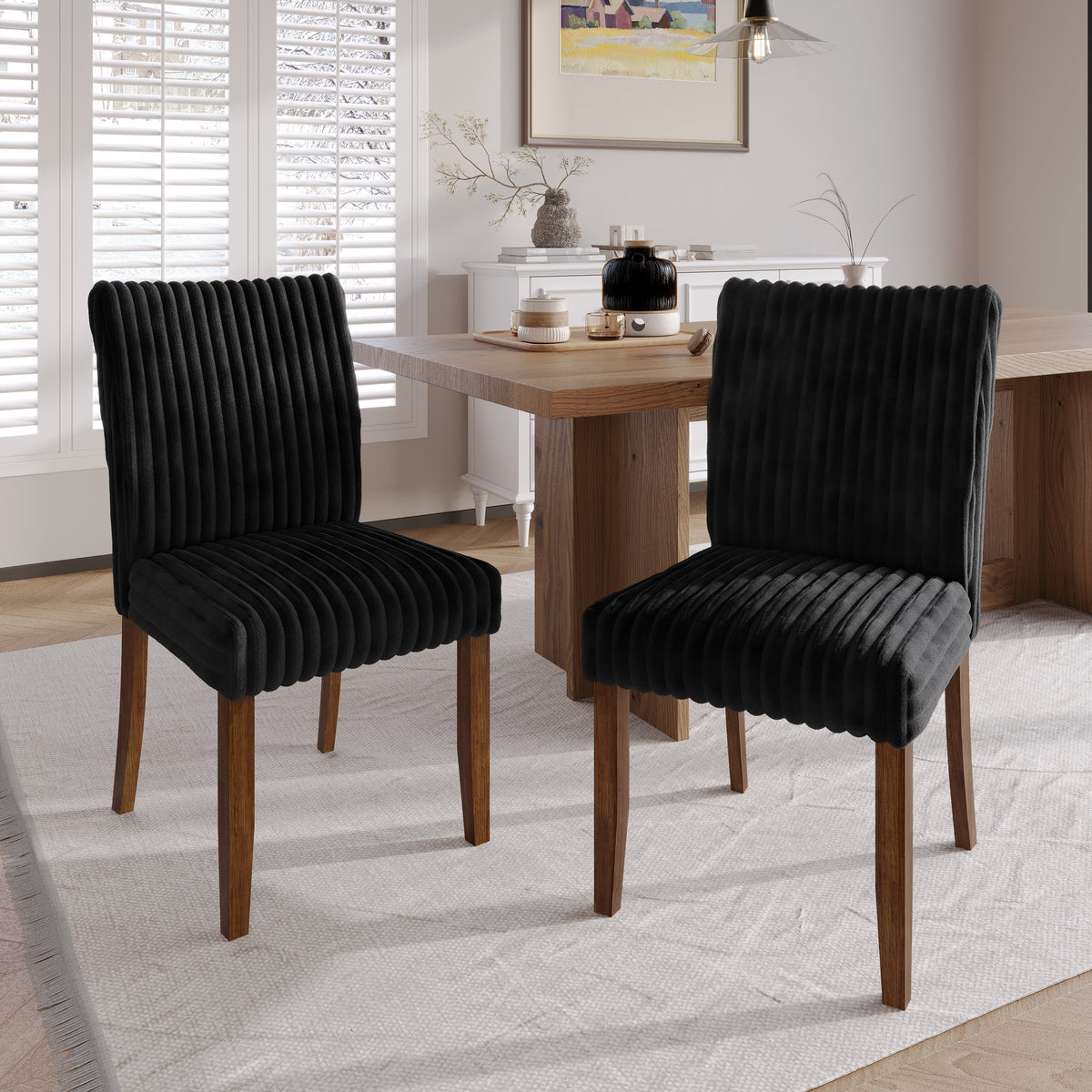 Cora High Back Velvet Dining Chairs – Set of 2