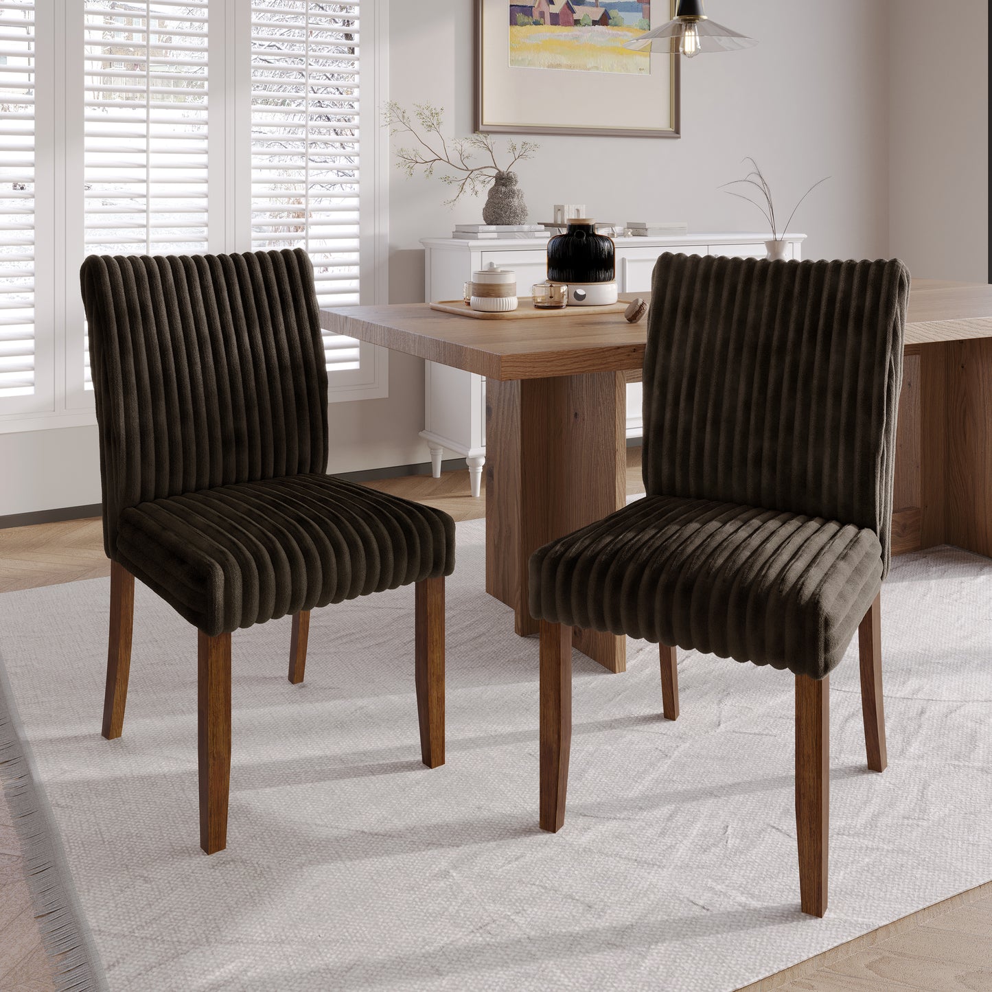 Cora High Back Velvet Dining Chairs – Set of 2