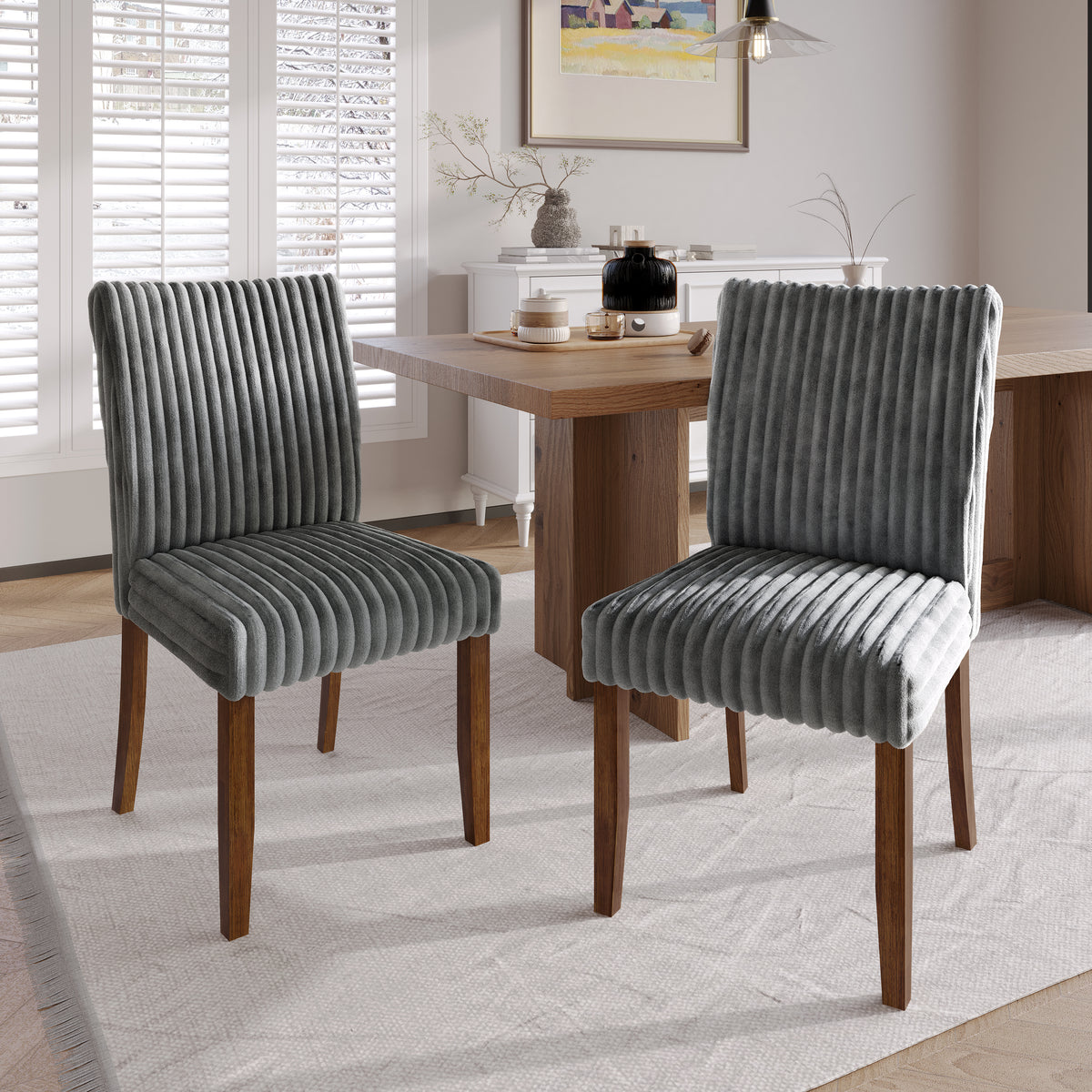 Cora High Back Velvet Dining Chairs – Set of 2