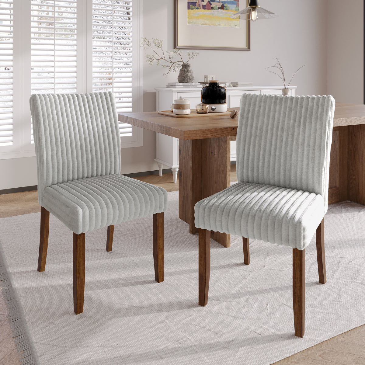 Cora High Back Velvet Dining Chairs – Set of 2