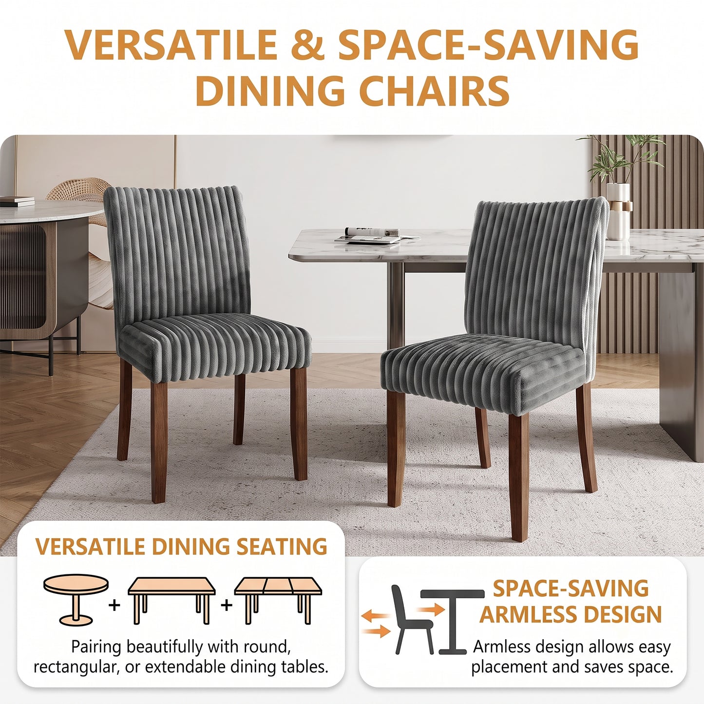Cora High Back Velvet Dining Chairs – Set of 2